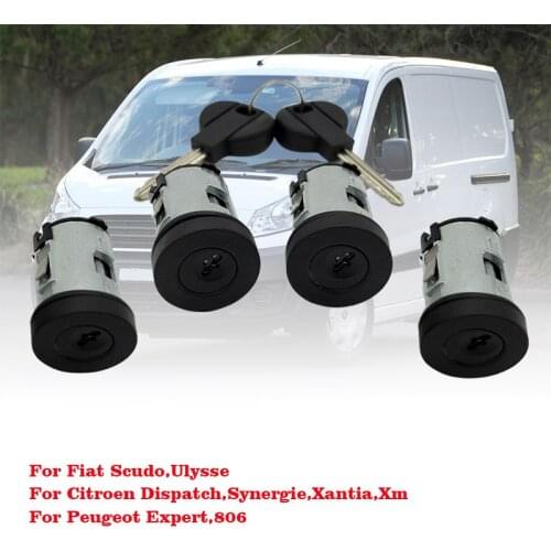 4PCS Car Barrel Door Lock Keys Set For Peugeot Expert 806 For Citroen Dispatch Xantia 9170.AY 4162.C9 4162.L0 4162.PA