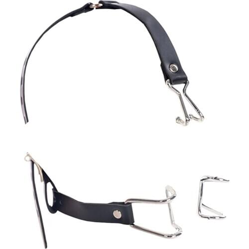 Bondage Metal Oral Open Plug Nose Hook PU Leather Restraints Belt Couples Flirting Games Sex Toys For Women Men