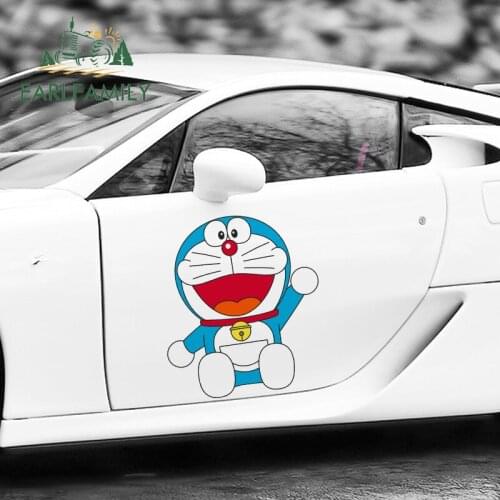 EARLFAMILY 43cm x 38cm For Doraemon Car Stickers Sunscreen Decal Personality Motorcycle Sticker Air Conditioner Decoration
