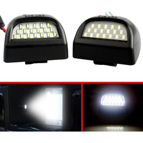 2Pcs Rear License Plate Lights 18-LED For Chevrolet Silverado GMC Sierra 1500 2500 3500 Truck License Plate Light 12V-24V