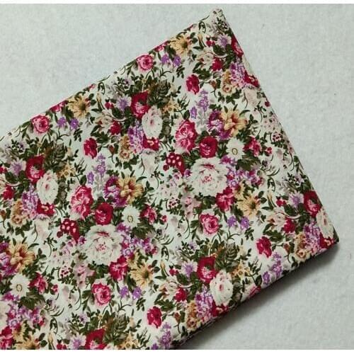 Graceful Summer Blooling Flower Printed Cotton Poplin Fabric Floral Poplin Fabric 50x145cm Baby Cloth Dress Patchwork Textile