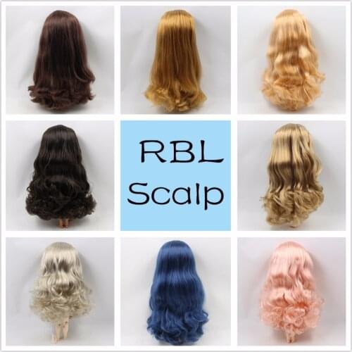 Blyth 1/6 Doll Wigs RBL Scalp including the hard endoconch dome with bang/no bangs fringe soft curly hair Series A