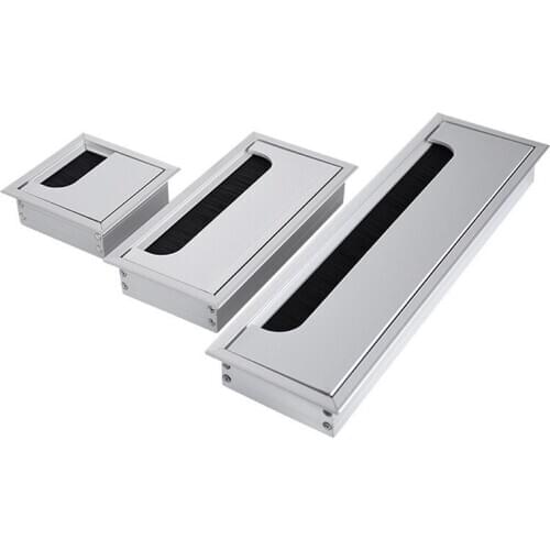 Square Aluminum Alloy Wire Hole Cover Computer Desktop Threading Box Office Home Accessories Multifunction Cable manager