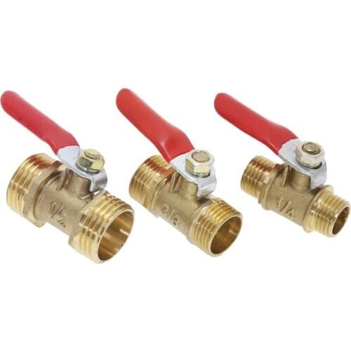 Brass Ball Valve 1/8" 1/4'' 3/8'' 1/2'' Male Thread Mini Shut Off Ball Valve Air Water Oil Flow Connector Pipe Fitting Coupler