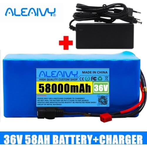 36V 10S4P 58Ah 18650 Li-ion Battery Pack 500W high power battery 58000mAh Ebike Electric Bicycle BMS Battery With 42v Charger