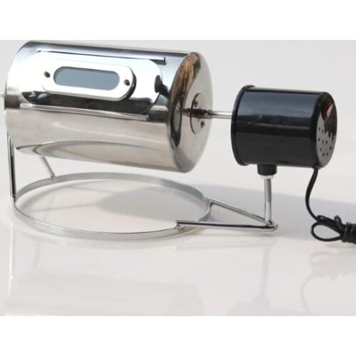 Small stainless steel mesh roller type built-in pick low decibel rotary motor 220V110V roasting coffee bean machine J06