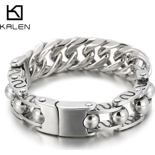 Punk Rock Pilot Skull Bracelets for Men Titanium Steel Skeleton Male Bracelet Bangle Jewelry Biker Friend’s Birthday Gift