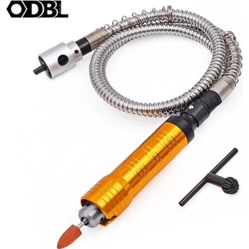 6mm Rotary Angle Grinder Attachment Flexible Flex Shaft + 0.3-6.5mm Drill Chuck Handpiece For Power Electric Drill Dremel Tool