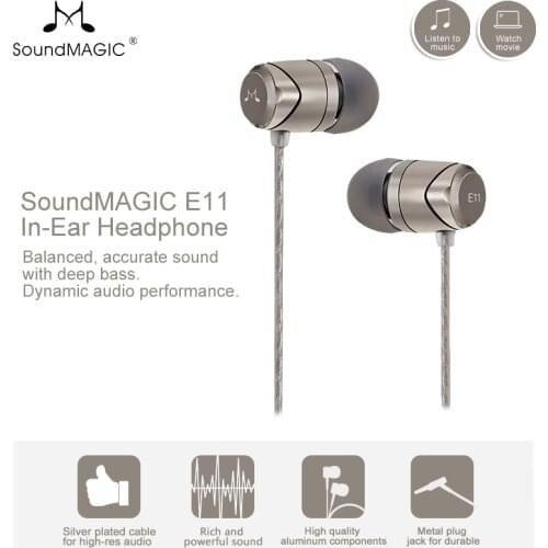 SoundMAGIC E11 in-ear earphones without mic heavy bass HIFI music earphone for ipod mp3 player