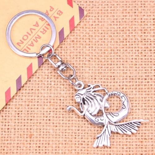 New Fashion Keychain 40*41 mm mermaid Pendants DIY Men Jewelry Car Key Chain Ring Holder Souvenir For Gift