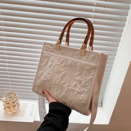 Luxury Pu Leather Shoulder Crossbody Bags Big Shopper 2022 Fashion Lace Large Capacity Tote Designer Chic Handle Women Handbags