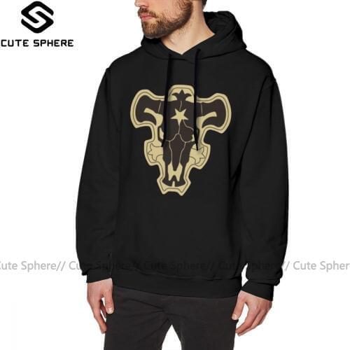 Black Clover Hoodie Black Clover Black Bulls Hoodies Outdoor Cotton Pullover Hoodie Men Warm Blue Big Long Length Hoodies