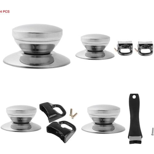 Universal Cookware Pot Lid Cover Knob Handle Handgrip Replacement Stainless Steel /Bakelite Metal Pot Side Handle Kitchen Kits