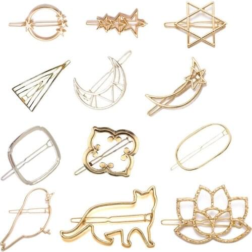 Miss FoUrSy Hot Sale Headdress Alloy Moon Star Hairpin Various Geometric Head Pin Animal Clip Hair Accessories for Girls