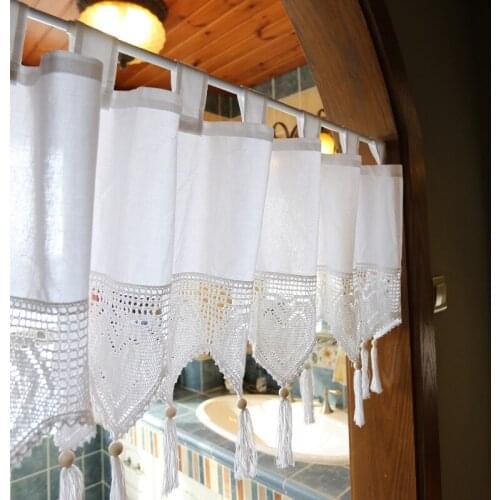 Fyjafon Curtain 150*45/150*60 Window Curtain Cotton Cafe Half Tube Curtain Cupboard Decorative Short Curtains White Door Curtain