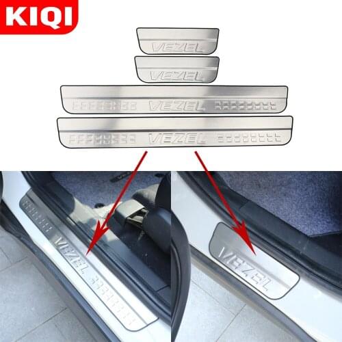 Stainless Steel Car Door Sill Scuff Plate Protector Trim Fit for Honda Vezel HRV HR-V 2014 2015 2016 2017 2018 2019 Accessories