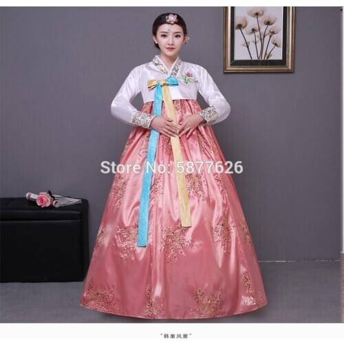 Korean traditional costume hanbok female Korea palace costumes hanbok long dress Cosplay party national dance clothing