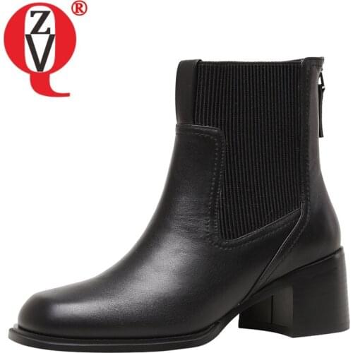ZVQ Women winter Fashion Leisure Good Qualtiy short boots Round Toe Solid color Mature soft Concise Comfortable office lady