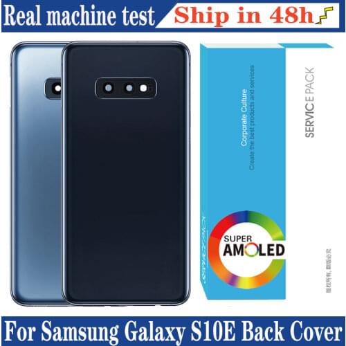 100% new Back Housing For SAMSUNG Galaxy S10e Glass Back Battery Cover Rear Door with Camera Lens