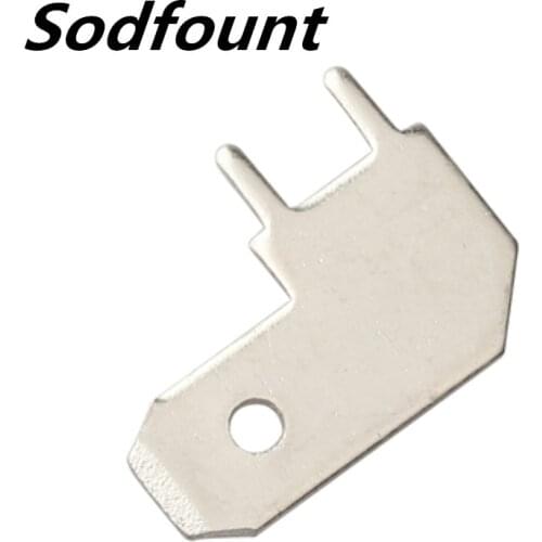 100pcs 6.3 L Inserts Plug Spring Terminal PCB Solder lug L type Corner Flag thickness 0.8 two legs ,PCB welding sheet