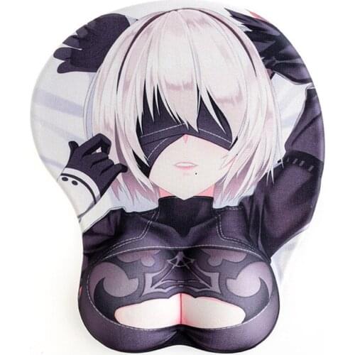 Anime NieR Automata Cosplay Accessories Mouse Pad Pattern 3D Soft Gel Gaming With Wrist Support Prop