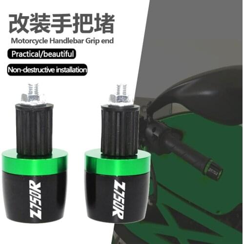 7/8" CNC Motorcycle Accessories Handlebars Bar Ends Grips Slider For Kawasaki Z750R Z 750R 2011 2012 With z750r LOGO