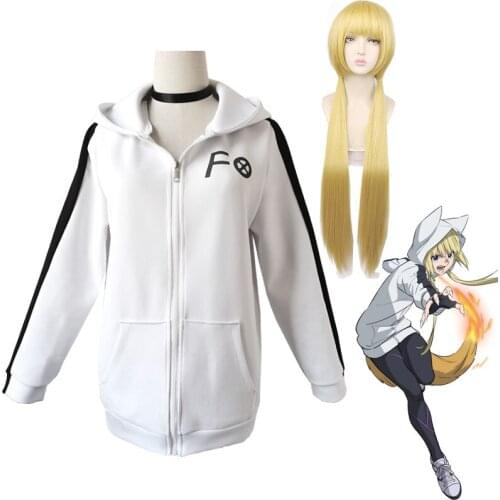 Anime Kemono Jihen Kon Cosplay Costumes Hoodies Coat Top Pants Uniform Full sets Wig Synthetic Hair Halloween Carnival Party