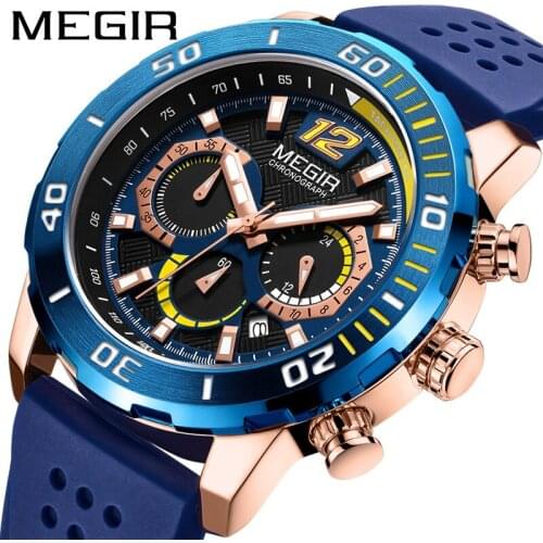 MEGIR 2109 Fashion Casual Watches For Men Brand Luxury Chronograph Man Watch Military Quartz Clocks Luminous