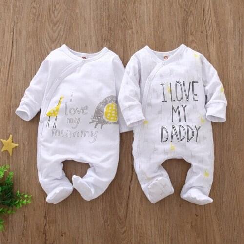 Hibobi Baby Letter Graphic Footed Jumpsuit Kids Cotton Bodysuit Tops Babi Newborn Automn Winter