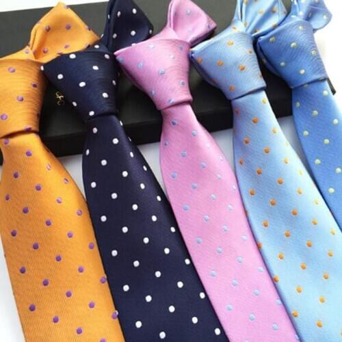Ricnais 8cm Mens Tie Dots Plaid Ties For Men Business Wedding Accessories Pink Blue Neck Tie Man Gift Set Female Tie