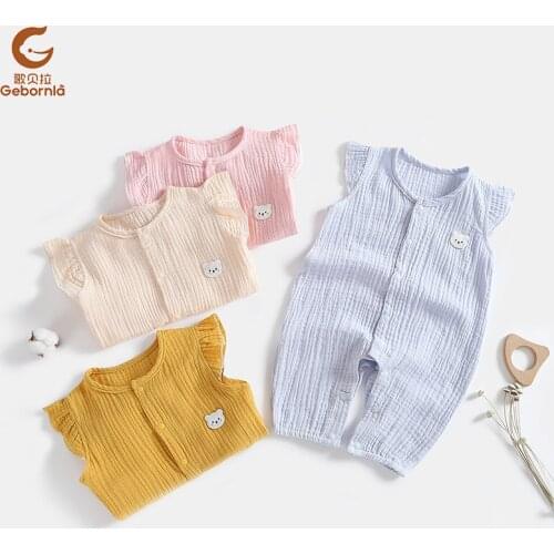 Baby Girl Cotton Romper Bodysuits Outfit Baby Girls Pajamas Sleepwear Summer Baby Girls One Piece Short Sleeve Shirt Outfit