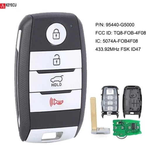 KEYECU OEM 95440-G5000 Keyless-Go Smart Remote Key for KIA Niro Touring LX EX S Touring Hybrid 2017 2018 2019 TQ8-FOB-4F08