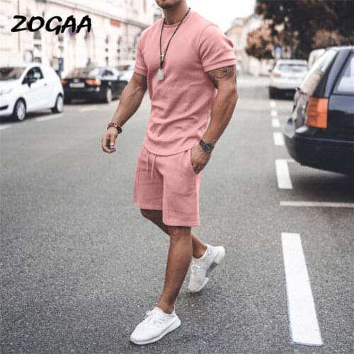 ZOGAA Sets Men Summer Short Sleeve Shorts Two-piece Sports Casual Mens Suit Tracksuit Sweatsuit Outfit New Hot Chic Oversize
