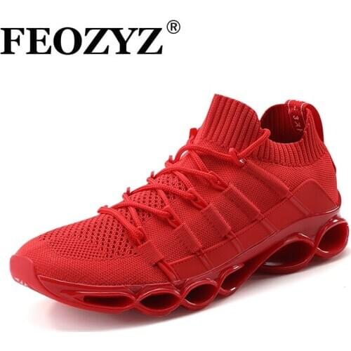 FEOZYZ Big Size 47 48 Blade Men Running Shoes Rubber Sole Athletic Shoes Flywire Breahable Trainers Sneakers
