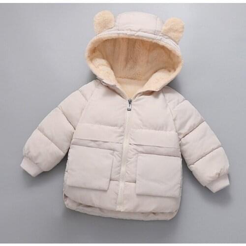 Winter Fashion Kids Jacket For Girls Warm Plus Fleece Hooded Thick Coat ChildrenS Clothing Baby Boys Cotton Clothes TZ690