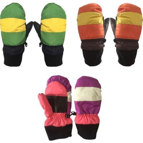 Ski Gloves Winter Plush Thick Cute Warm Gloves Cotton Gloves For Children Boys Girls Primary School Students Playing Snow