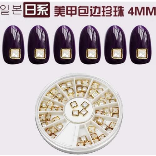 3D nail art Rivet Metal Edging Pearl Design For Nails Accessories Glitter Wheel Manicure Charms Nail Art Decorations. Nail Glue