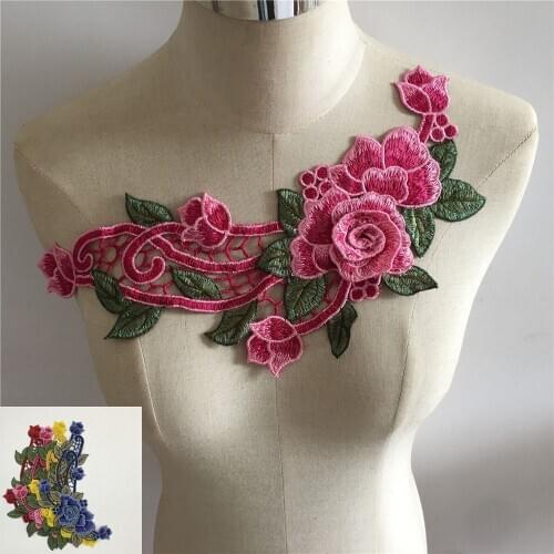 Fashion Embroidery 3D Three-dimensional Flower Lace Collar DIY Sewing Collar Lace Fabric Decoration Clothes Decals Accessories