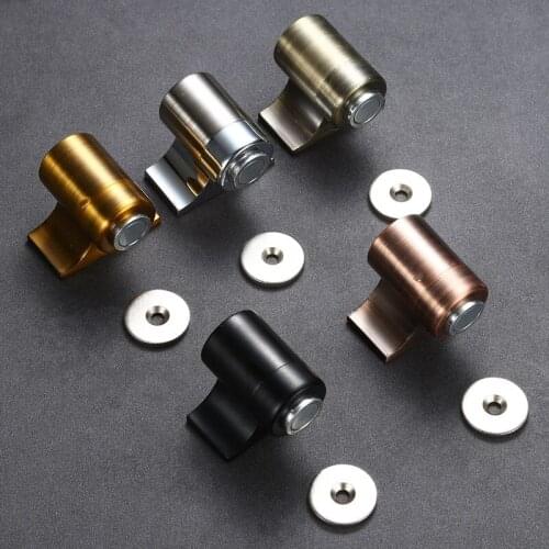 Neodymium Magnet Door Stop 304 Stainless Steel Strong Magnetic Floor Suction Mini Door Stop Furniture Hardware WF91910