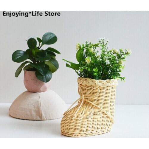 New Creative Rattan Woven Basket Hotel Home Storage Basket Vegetable Fruit Basket