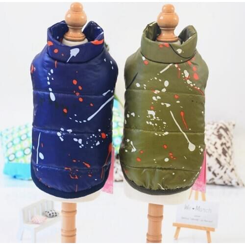 Pet Autumn Winter Warm Vest Coat Printed Vest Thickening Warm Skiing Costume Clothes For Small Dogs Chihuahua