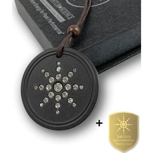 Sunflower Necklace-Quantum Energy Pendant Necklace with White Crystals and Negative Ions- Anti EMF Radiation Protection