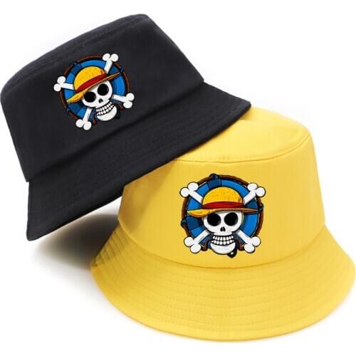 Bucket Hat Mens/Woman Japan Anime One Piece Outdoor Polyester Fishing Hat Summer Sunscreen Panama Casual Hip Hop Chapeu Pescador