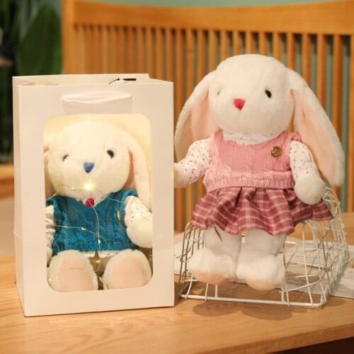 Игрушка ушастый кролик couple rabbit plush boutique packaging toy long-eared rabbit doll holiday birthday gift home decoration