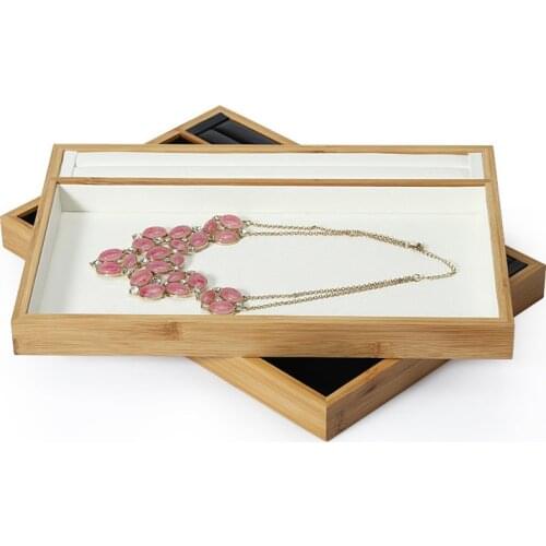 Jewelry tray custom bamboo wood look pallet ring display necklace storage jewelry tray jewelry display props