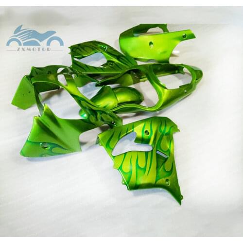 Custom as you need fairing kits for KAWASAKI Ninja ZX9R 2000 2001 ABS plastic sport fairings kit ZX 9 R 00 01 green flames parts