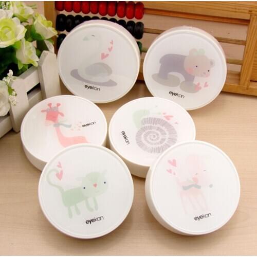 Simple fresh Cute cartoon animal contact lens case Fashion Round convenient carrying Lenses box Nursing box 10pcs/lot 7.5*2.5cm