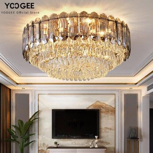 Modern Round Ceiling Chandelier for Living Room Bedroom Gold Luxury Crystal Indoor Ceiling Light LED Cristal Home Decor Lamp