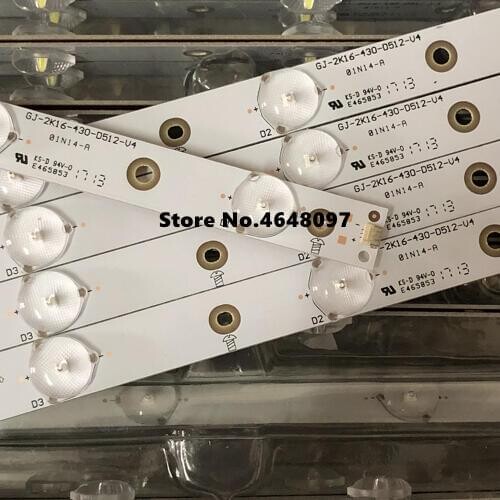 LED Backlight 12 leds strip For Phili ps 43"TV LB43014 V0_00 TPT430U3 EQLSJA.G 43PUS6501 43PUS6101 43PUS6201GJ-2K16-430-D512-V4