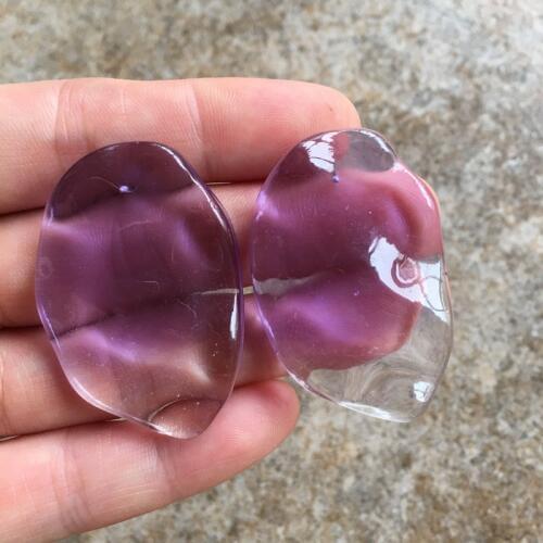 UJBOX Acrylic Resin Clear Gradient Purple Earrings Women Big Wedding Party Stud Earrings Jewelry Accessories